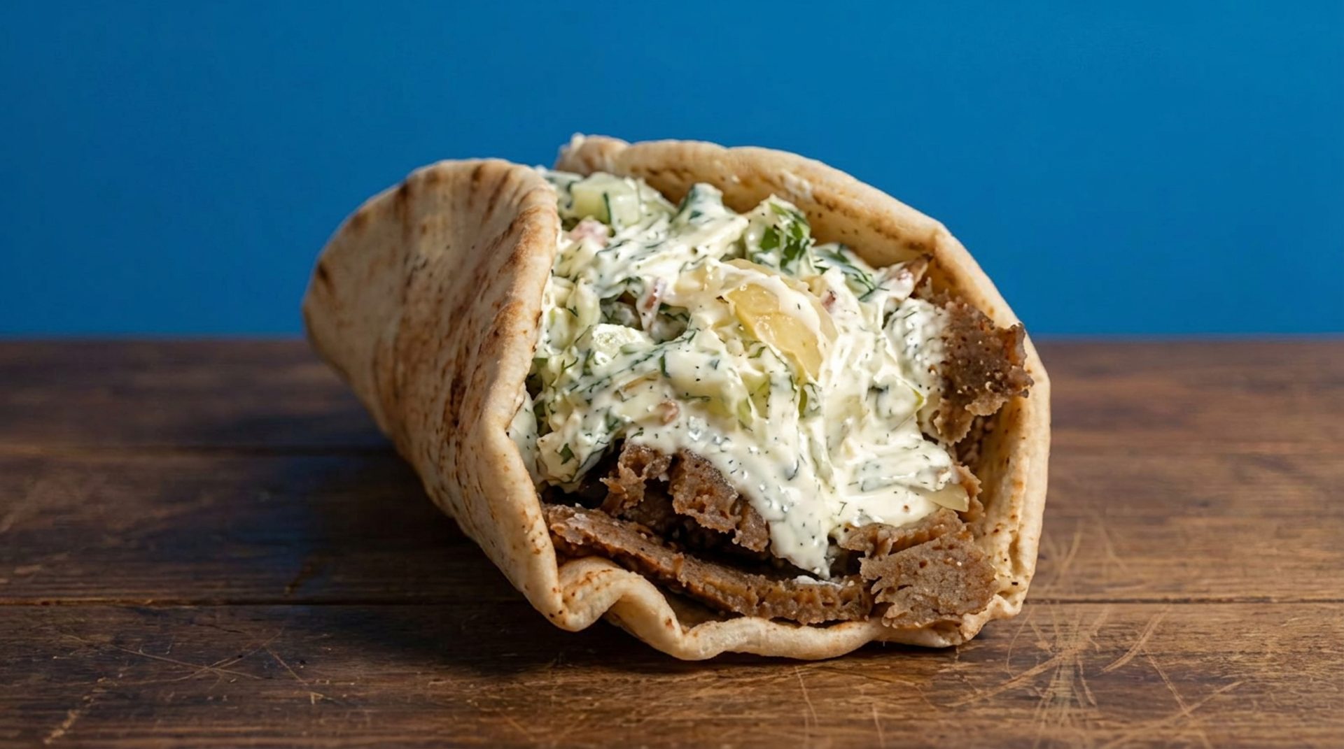 Classic gyro and hummus